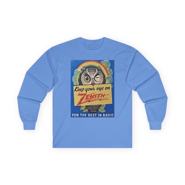 Keep Your Eye on Zenith, for the Best in Radio. Vintage Advertising, Antique Radio, Winking Owl, Rainbow Long Sleeve Tee - Image 21