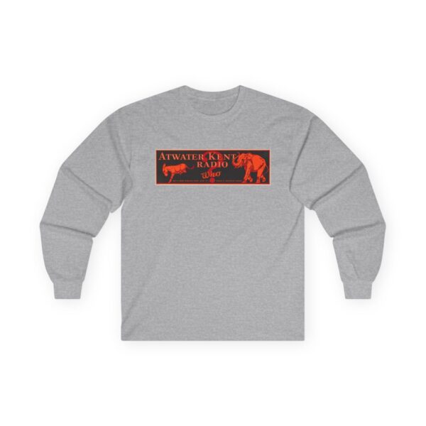 Atwater Kent Vintage Radio Ad Graphic / 1930's Advertising / Enjoy Radio's Greatest Show! Retro Design Long Sleeve Tee - Image 7