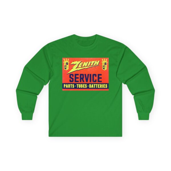 Zenith SERVICE Parts - Tubes - Batteries, Antique Electronics Advertising, Vintage Radio Long Sleeve Tee - Image 17