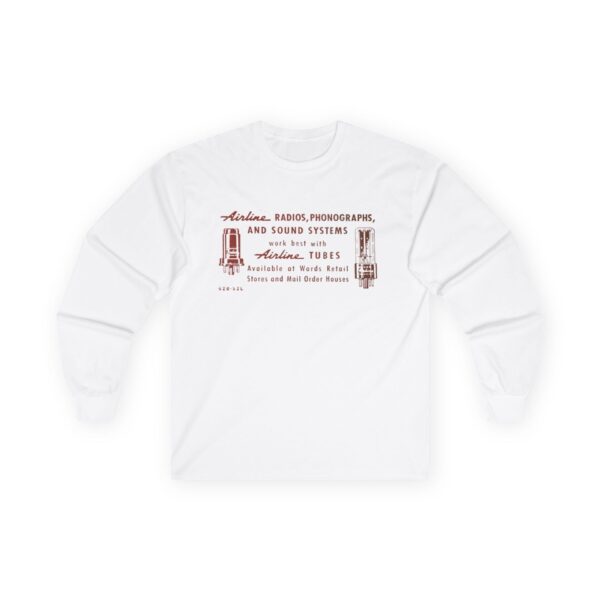 Wards Airline Vacuum Tubes Vintage Sign Design Long Sleeve Tee - Image 3