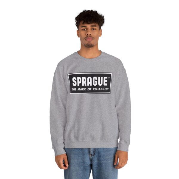 Cozy Vintage Vibes: Sprague Electronics Logo Crewneck Sweatshirt - Antique Radio - Retro - Image 8