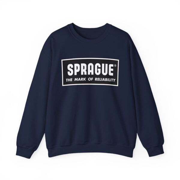 Cozy Vintage Vibes: Sprague Electronics Logo Crewneck Sweatshirt - Antique Radio - Retro - Image 3