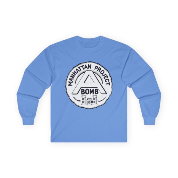 Manhattan Project Logo - 1940s Commemorative Design - US Government - Top Secret - Classified - Retro Logo Long Sleeve Tee - Image 23