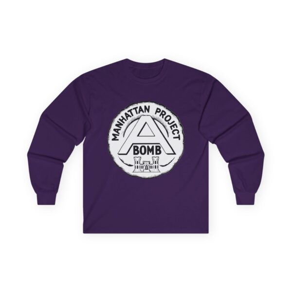 Manhattan Project Logo - 1940s Commemorative Design - US Government - Top Secret - Classified - Retro Logo Long Sleeve Tee - Image 27