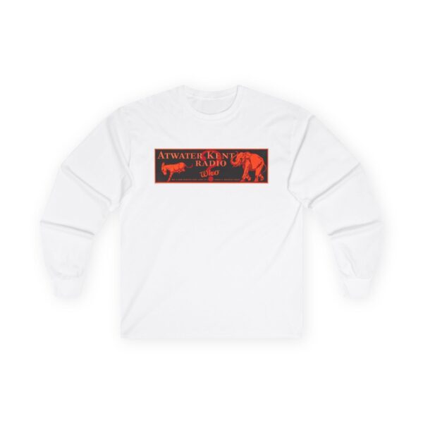 Atwater Kent Vintage Radio Ad Graphic / 1930's Advertising / Enjoy Radio's Greatest Show! Retro Design Long Sleeve Tee - Image 3