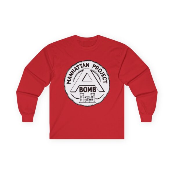 Manhattan Project Logo - 1940s Commemorative Design - US Government - Top Secret - Classified - Retro Logo Long Sleeve Tee - Image 31