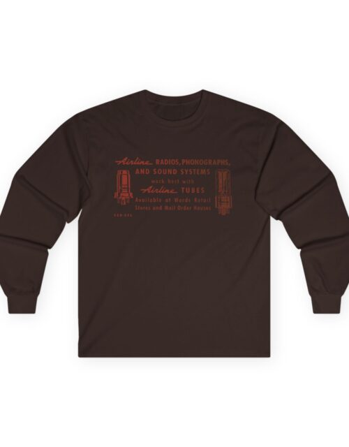 Wards Airline Vacuum Tubes Vintage Sign Design Long Sleeve Tee