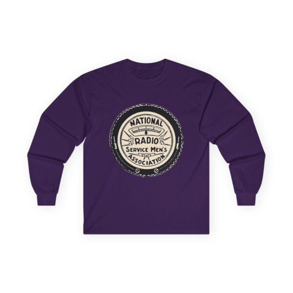 National Radio Service Men's Association Logo - Antique Radio TV Repairman - Vacuum Tube Radio - Vintage Logo Design Long Sleeve Tee - Image 27