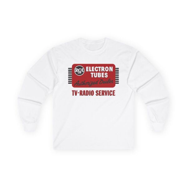 RCA Electron Tubes Authorized Dealer Vintage Design Long Sleeve Tee / Antique Radio Shirt / Advertising / Signage / Retro / TV-Radio Service - Image 3