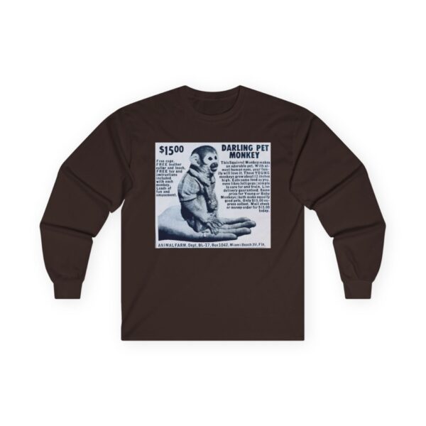 Darling Pet Monkey - Vintage Advertising - Animal Farm - Newspaper - Comic Books - Retro Halftone - Mid Century Modern MCM Long Sleeve Tee - Image 13