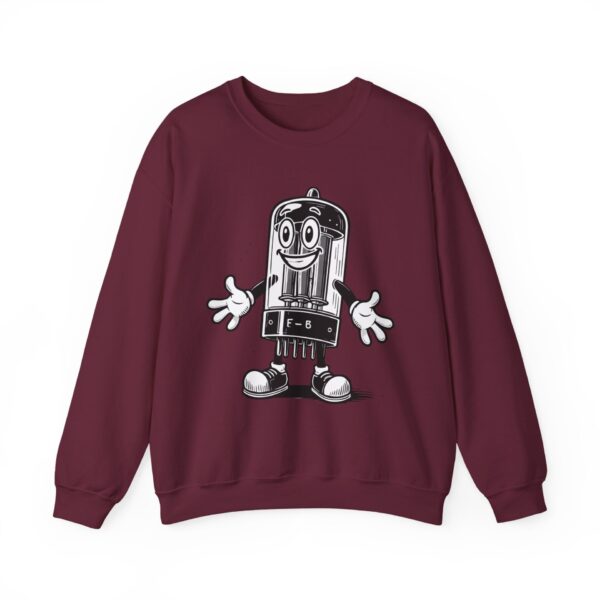 Tubey the Tube - Vintage Radio Mascot Sweatshirt - Antique Vacuum Tube Enthusiast Gift - Electronics - Technician - Image 7