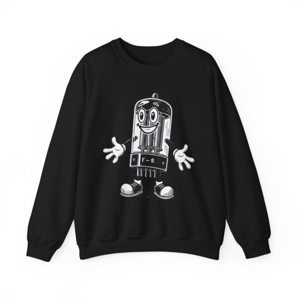 Tubey the Tube - Vintage Radio Mascot Sweatshirt - Antique Vacuum Tube Enthusiast Gift - Electronics - Technician - Image 2