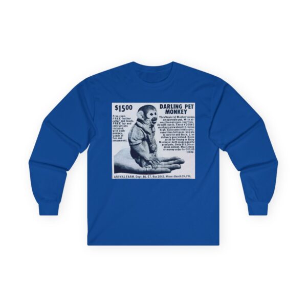 Darling Pet Monkey - Vintage Advertising - Animal Farm - Newspaper - Comic Books - Retro Halftone - Mid Century Modern MCM Long Sleeve Tee - Image 23