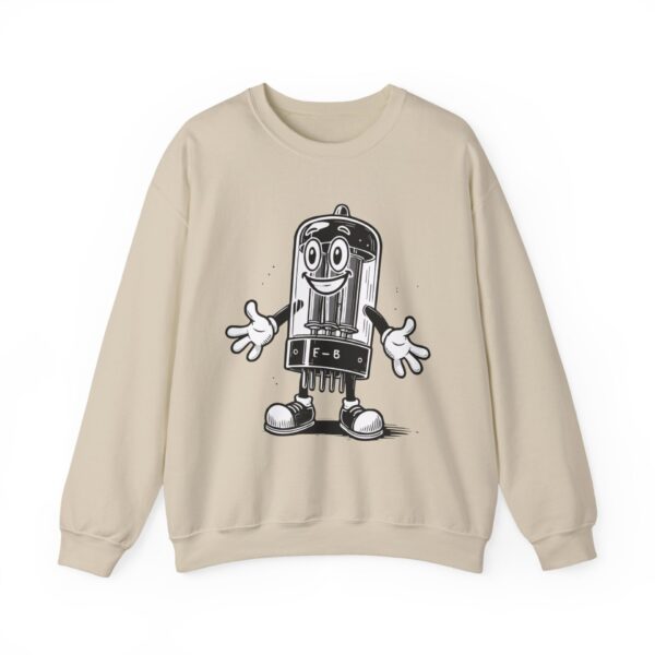 Tubey the Tube - Vintage Radio Mascot Sweatshirt - Antique Vacuum Tube Enthusiast Gift - Electronics - Technician - Image 6