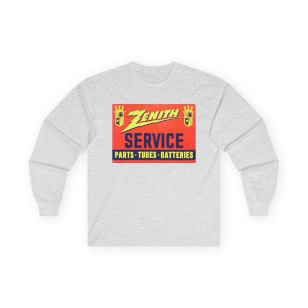 Zenith SERVICE Parts - Tubes - Batteries, Antique Electronics Advertising, Vintage Radio Long Sleeve Tee - Image 5