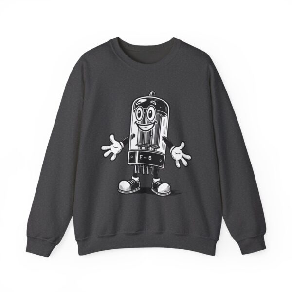 Tubey the Tube - Vintage Radio Mascot Sweatshirt - Antique Vacuum Tube Enthusiast Gift - Electronics - Technician - Image 9
