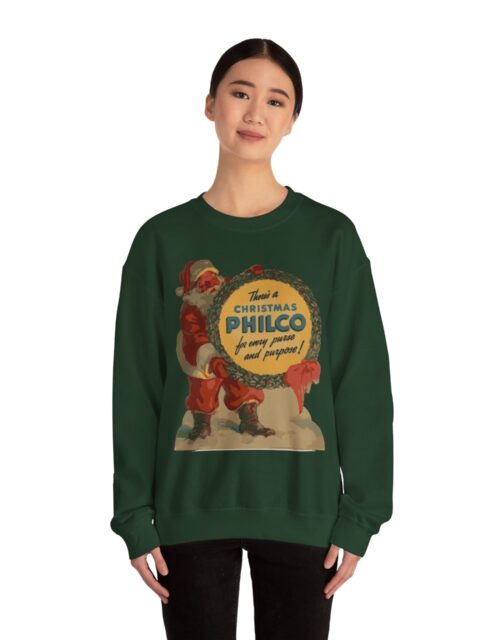 Philco Santa Sweatshirt - Vintage Radio Christmas Xmas - Antique Vacuum Tube Enthusiast Gift - Electronics - Technician - Gift for him