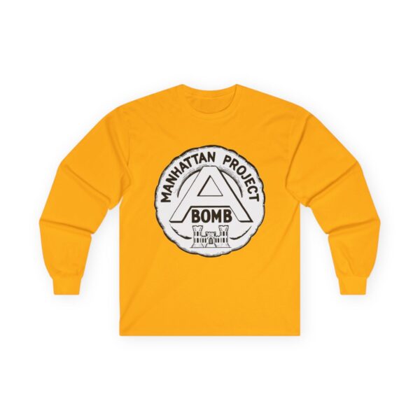 Manhattan Project Logo - 1940s Commemorative Design - US Government - Top Secret - Classified - Retro Logo Long Sleeve Tee - Image 11