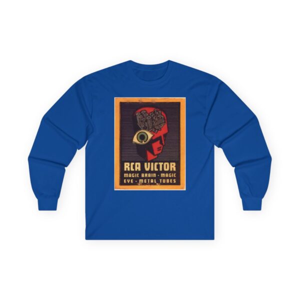 Magic Brain Radio Robot - Magic Eye - Metal Tubes - RCA Victor - Vintage Design - Antique Radio - 1930's Advertising Long Sleeve Tee - Image 23