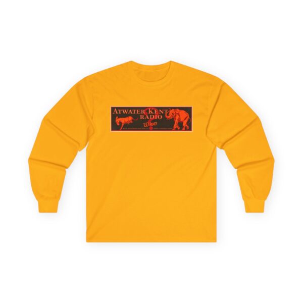 Atwater Kent Vintage Radio Ad Graphic / 1930's Advertising / Enjoy Radio's Greatest Show! Retro Design Long Sleeve Tee - Image 9