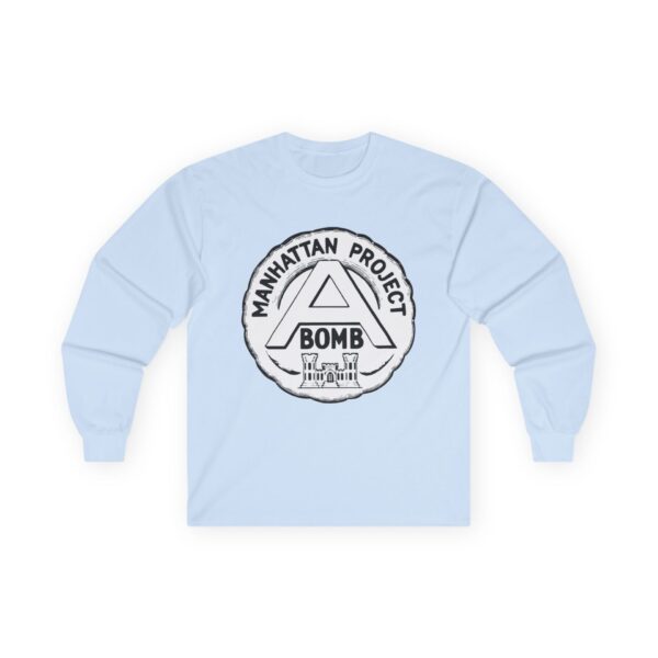 Manhattan Project Logo - 1940s Commemorative Design - US Government - Top Secret - Classified - Retro Logo Long Sleeve Tee - Image 21