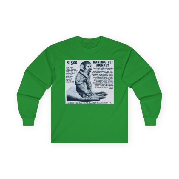 Darling Pet Monkey - Vintage Advertising - Animal Farm - Newspaper - Comic Books - Retro Halftone - Mid Century Modern MCM Long Sleeve Tee - Image 17