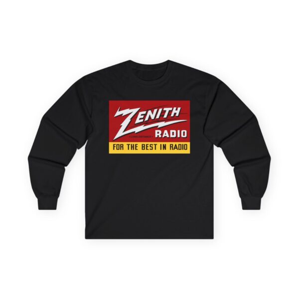 Zenith - Long Distance - For the Best in Radio Long Sleeve Tee / Antique Radio Shirt / Vintage Radio / Advertising / Signage - Image 5