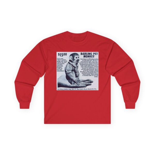 Darling Pet Monkey - Vintage Advertising - Animal Farm - Newspaper - Comic Books - Retro Halftone - Mid Century Modern MCM Long Sleeve Tee - Image 31