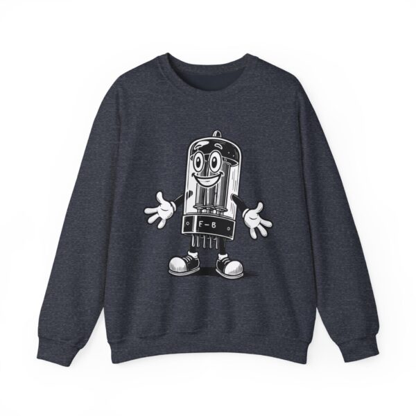 Tubey the Tube - Vintage Radio Mascot Sweatshirt - Antique Vacuum Tube Enthusiast Gift - Electronics - Technician - Image 11