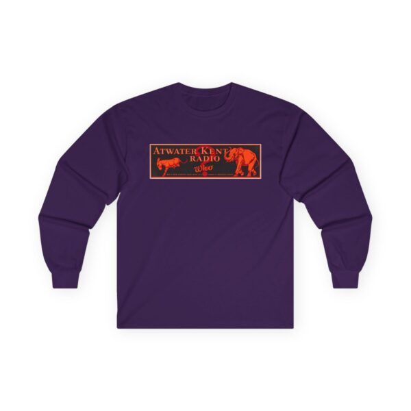 Atwater Kent Vintage Radio Ad Graphic / 1930's Advertising / Enjoy Radio's Greatest Show! Retro Design Long Sleeve Tee - Image 27