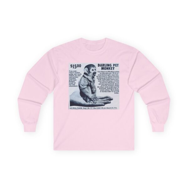 Darling Pet Monkey - Vintage Advertising - Animal Farm - Newspaper - Comic Books - Retro Halftone - Mid Century Modern MCM Long Sleeve Tee - Image 29