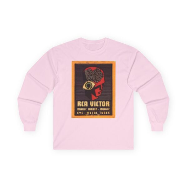 Magic Brain Radio Robot - Magic Eye - Metal Tubes - RCA Victor - Vintage Design - Antique Radio - 1930's Advertising Long Sleeve Tee - Image 29