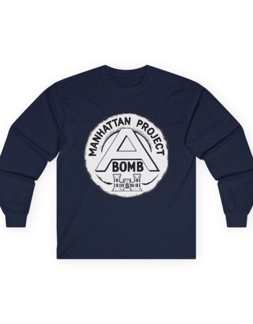 Manhattan Project Logo - 1940s Commemorative Design - US Government - Top Secret - Classified - Retro Logo Long Sleeve Tee