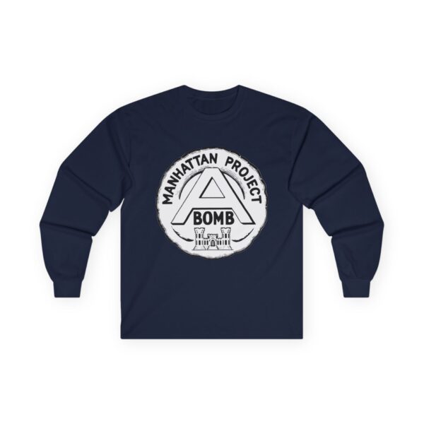 Manhattan Project Logo - 1940s Commemorative Design - US Government - Top Secret - Classified - Retro Logo Long Sleeve Tee