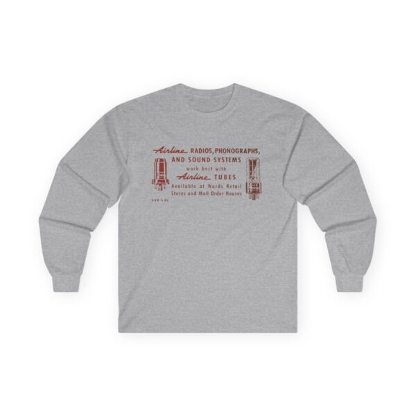 Wards Airline Vacuum Tubes Vintage Sign Design Long Sleeve Tee - Image 9
