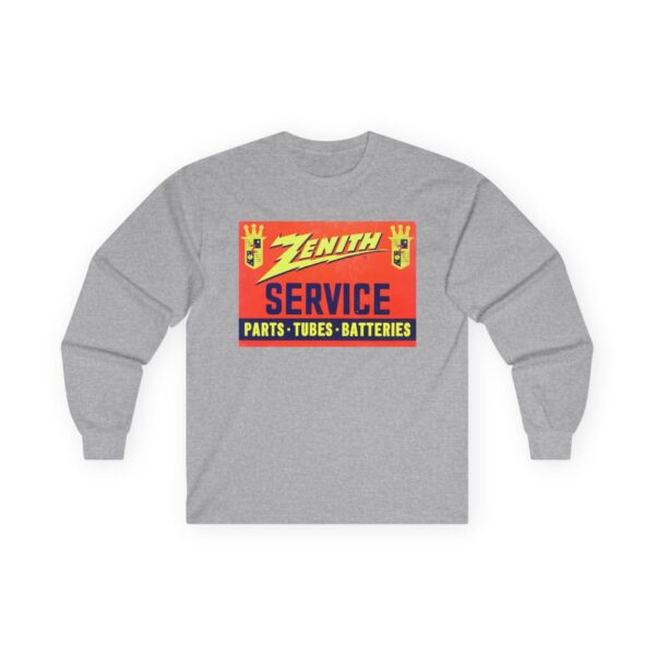 Zenith SERVICE Parts - Tubes - Batteries, Antique Electronics Advertising, Vintage Radio Long Sleeve Tee - Image 7