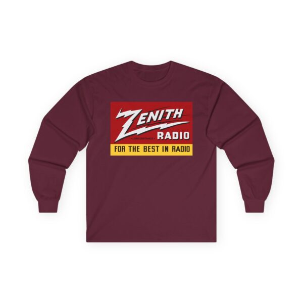 Zenith - Long Distance - For the Best in Radio Long Sleeve Tee / Antique Radio Shirt / Vintage Radio / Advertising / Signage