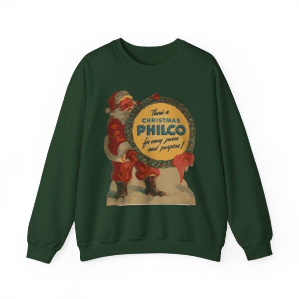 Philco Santa Sweatshirt - Vintage Radio Christmas Xmas - Antique Vacuum Tube Enthusiast Gift - Electronics - Technician - Gift for him - Image 2