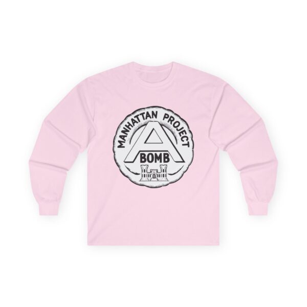 Manhattan Project Logo - 1940s Commemorative Design - US Government - Top Secret - Classified - Retro Logo Long Sleeve Tee - Image 29