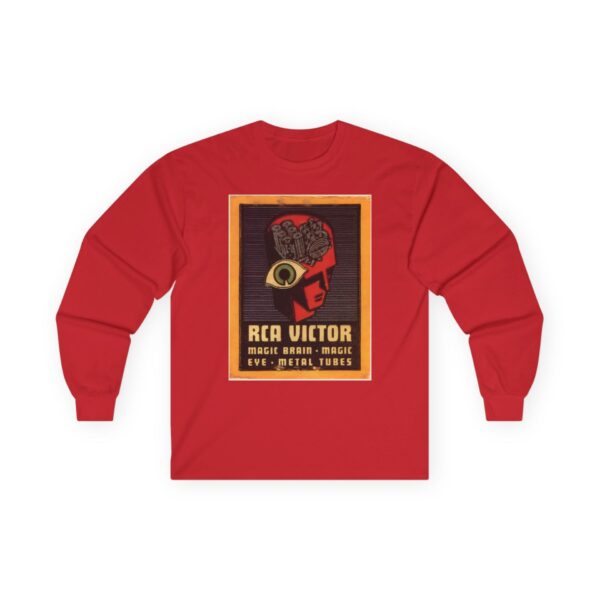 Magic Brain Radio Robot - Magic Eye - Metal Tubes - RCA Victor - Vintage Design - Antique Radio - 1930's Advertising Long Sleeve Tee - Image 31