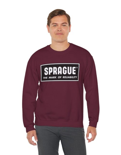 Cozy Vintage Vibes: Sprague Electronics Logo Crewneck Sweatshirt - Antique Radio - Retro