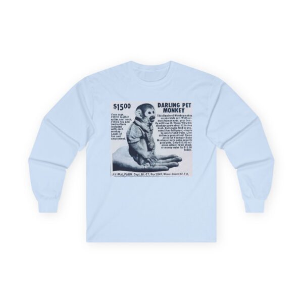 Darling Pet Monkey - Vintage Advertising - Animal Farm - Newspaper - Comic Books - Retro Halftone - Mid Century Modern MCM Long Sleeve Tee - Image 19
