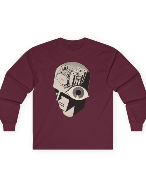 Antique Radio Magic Brain Robot - 1930's Advertising - Vacuum Tubes - Vintage Electronics Enthusiast - Retro Design Long Sleeve Tee