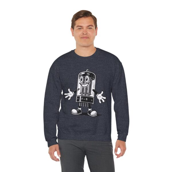 Tubey the Tube - Vintage Radio Mascot Sweatshirt - Antique Vacuum Tube Enthusiast Gift - Electronics - Technician - Image 12