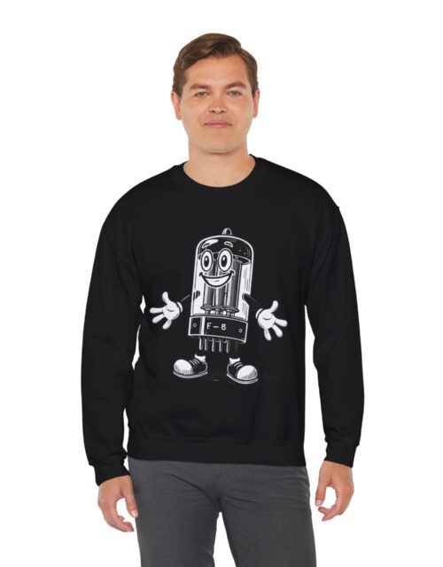 Tubey the Tube - Vintage Radio Mascot Sweatshirt - Antique Vacuum Tube Enthusiast Gift - Electronics - Technician