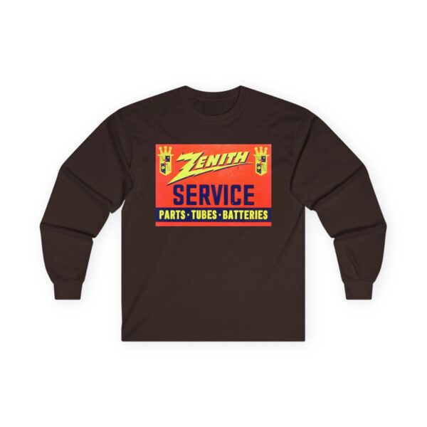 Zenith SERVICE Parts - Tubes - Batteries, Antique Electronics Advertising, Vintage Radio Long Sleeve Tee - Image 13