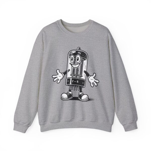 Tubey the Tube - Vintage Radio Mascot Sweatshirt - Antique Vacuum Tube Enthusiast Gift - Electronics - Technician - Image 8